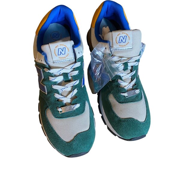 New Balance Mens ML574DVG Sneakers Size 13 Green Suede & Mesh - Picture 2 of 7